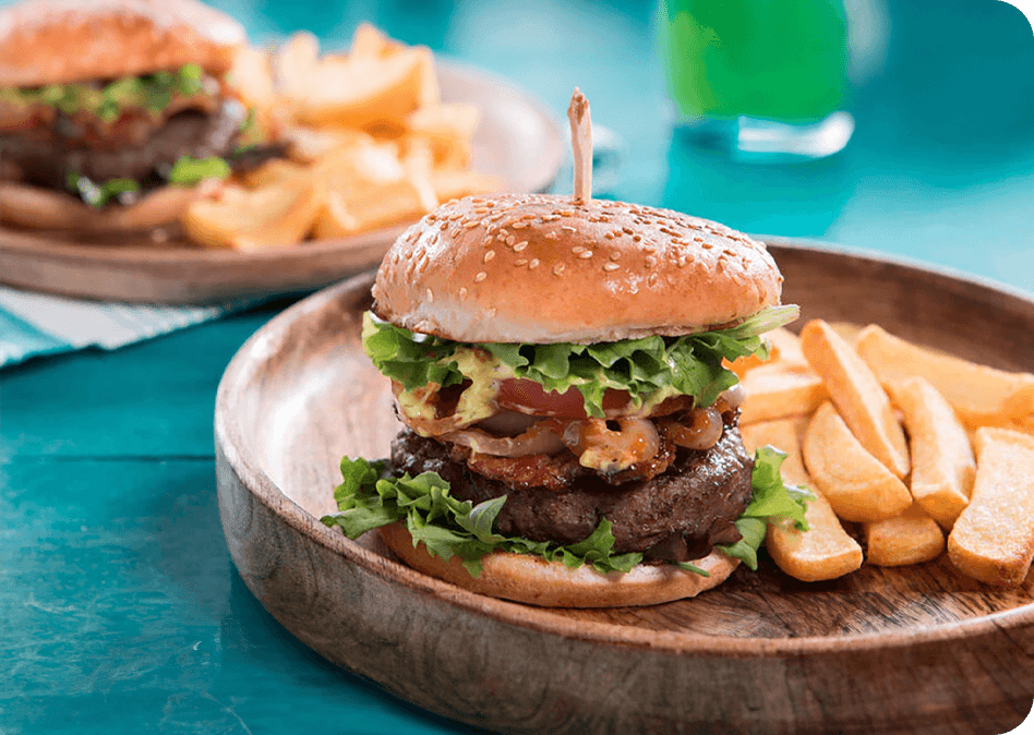 Klassieke hamburger Cook and Sizzle