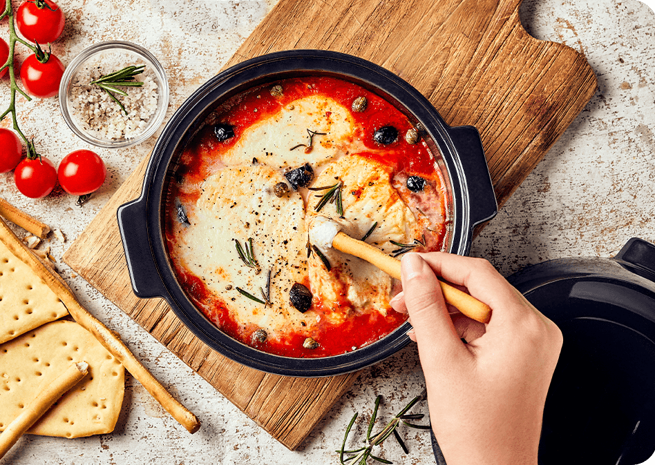 Mozzarella marinara dip Cook and Sizzle