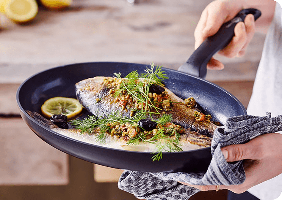 Gebakken zeebaarzen met kruidenboter