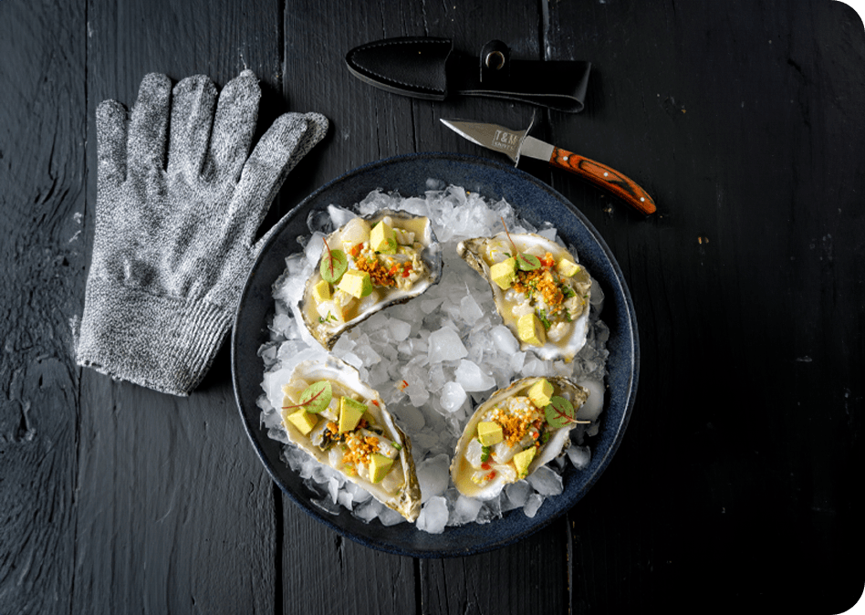Goudbrasem en oester chaat - een fusion van smaken