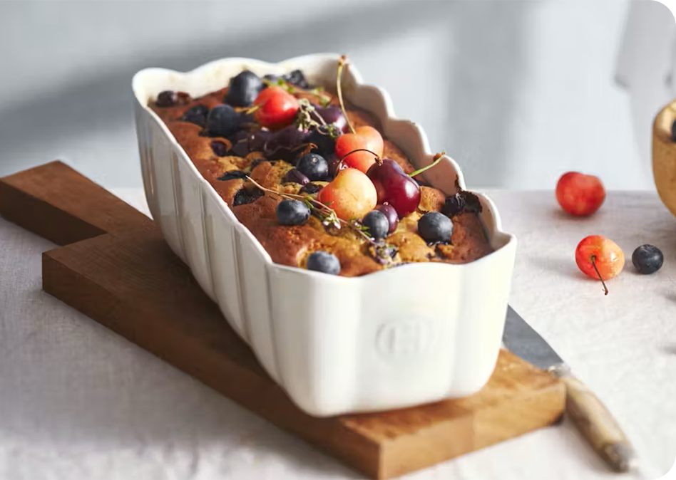 Ricottacake met kersen, bosbessen en citroen