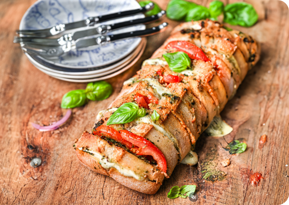 Ciabatta caprese deluxe uit de oven