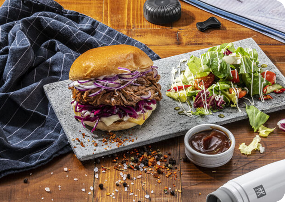 Pulled beef met barbecuesaus