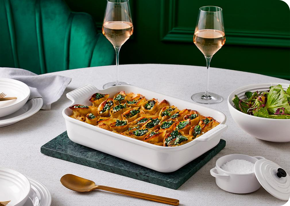 Gevulde conchiglioni met spinazie en ricotta