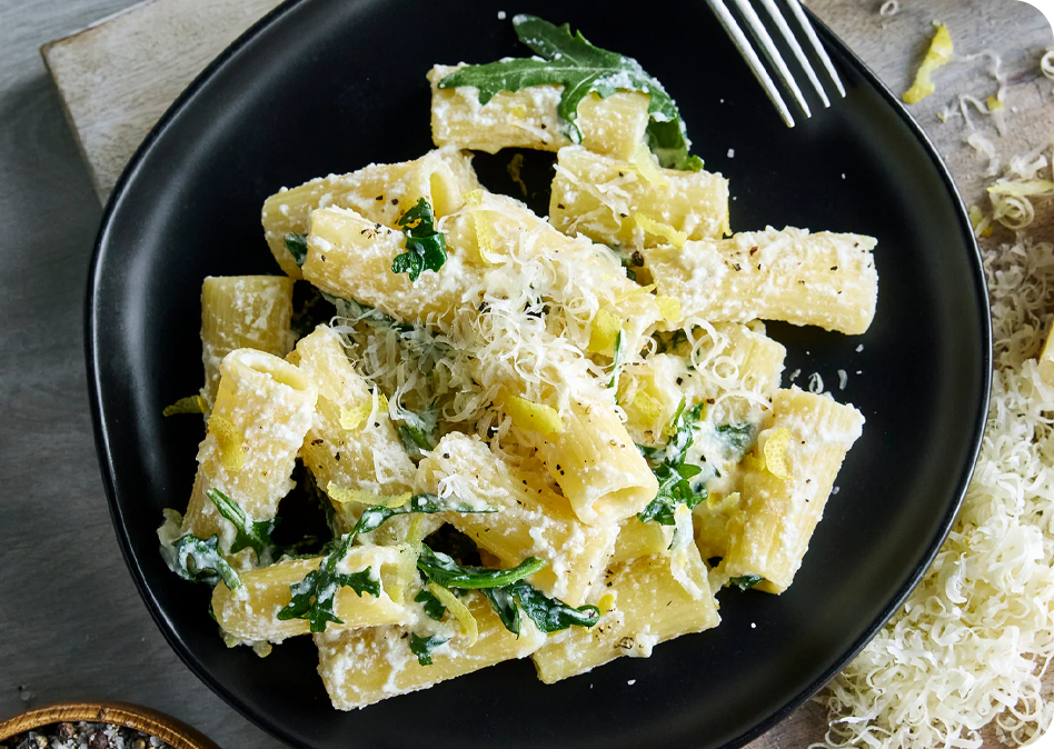 Romige pasta met citroen en ricotta