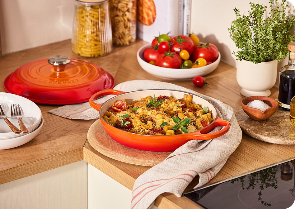 Kruidige mac-and-cheese met tomaat en chorizo