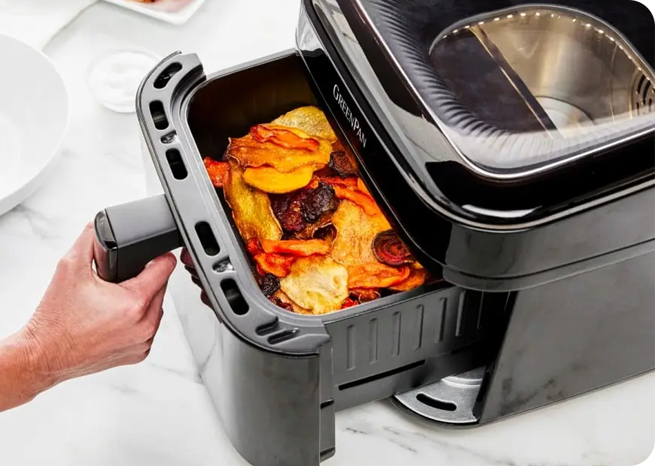 Kleurrijke groentechips uit de airfryer