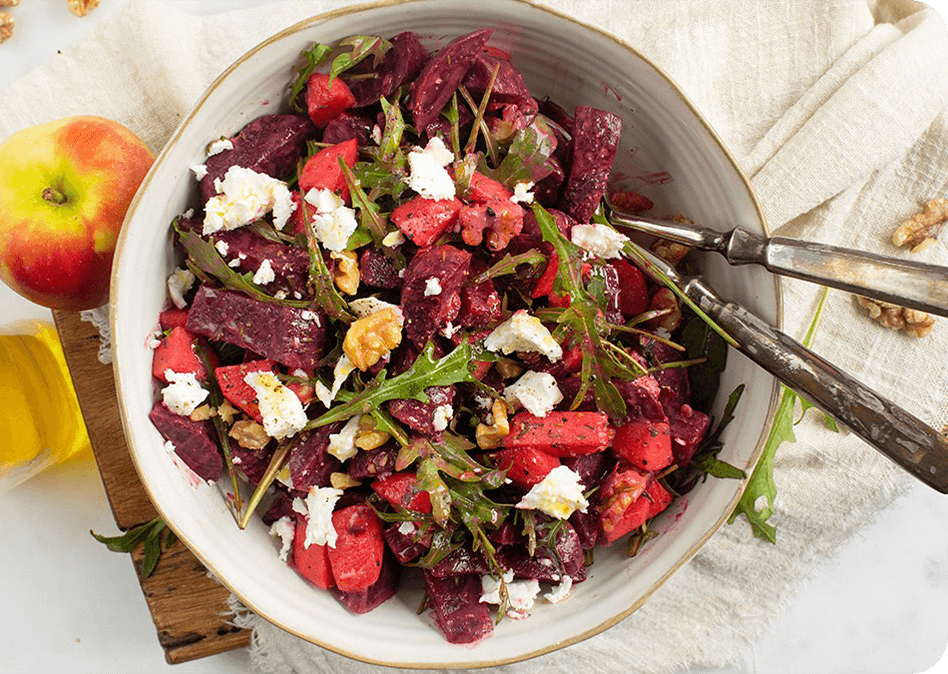 Bietensalade met appel en feta
