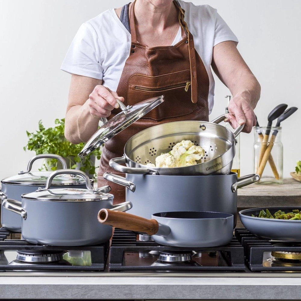 Russell Hobbs RH03319EU7 Smart Clip Pot and Pan Set - 5 Piece Ceramic Non-Stick Pans and Saucepans with Removable Handle, Stackable Design, PFAS Free, Induction Oven Safe, Navy Russell Hobbs RH03319EU7 Smart Clip Pot and Pan Set - 5 Piece Ceramic Non-Stick Pans and Saucepans with Removable Handle, Stackable Design, PFAS Free, Induction Oven Safe, Navy