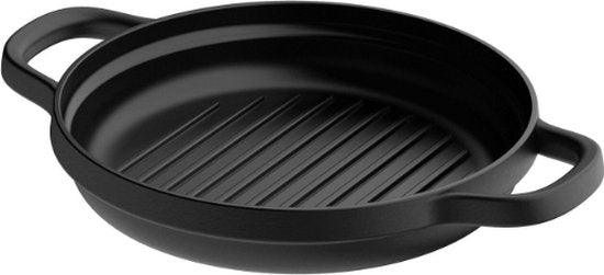 Universele Gietijzeren Grillpan 40 Cm - Multifunctionele Braadpan Met 2 Handgrepen En Schenktuiten