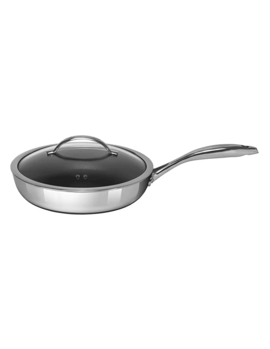 Bergner Baster - 20 cm pan met holle handgrepen - gemaakt van roestvrij staal - het heeft sllicon -cover en 4 lagen -niet-laag -coating - inductiepunt Bergner Baster - 20 cm pan met holle handgrepen - gemaakt van roestvrij staal - het heeft sllicon -cover en 4 lagen -niet-laag -coating - inductiepunt